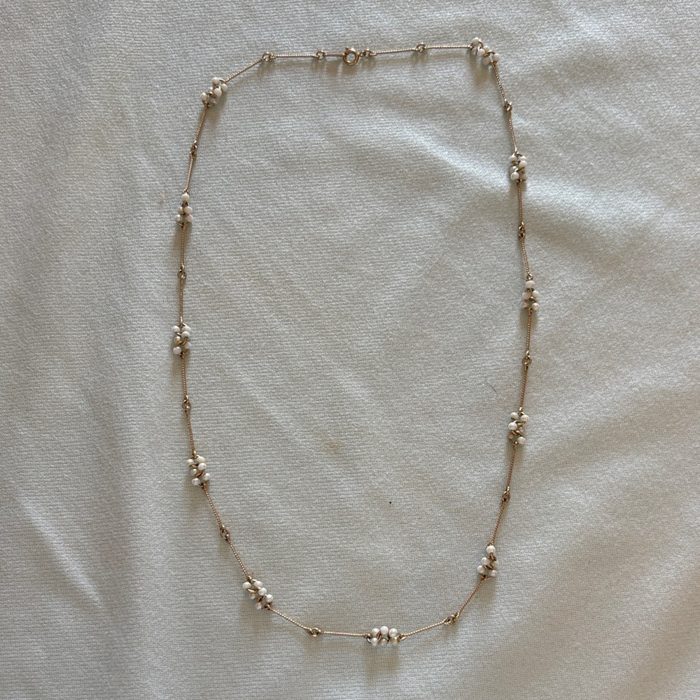 Vintage Avon Gold and Cream Beaded Necklace